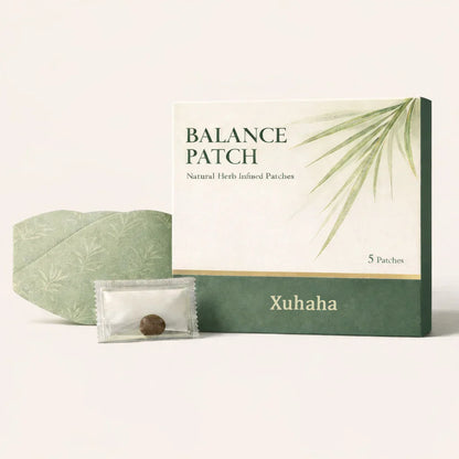 Xuhaha Balance Patch box with five herbal belly patches and individually wrapped insert
