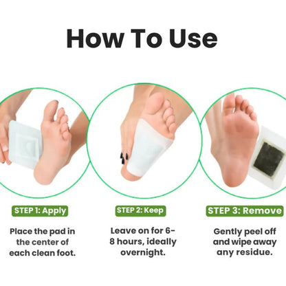 Three-step Xuhaha cleansing foot pad application guide for overnight use